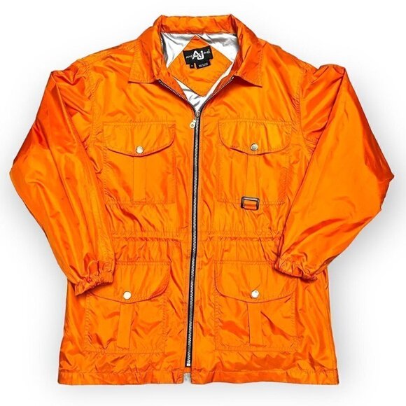 Andy John’s Vintage Y2K Orange Lightweight Designer Windbreaker Jacket - Mens M - Picture 1 of 4